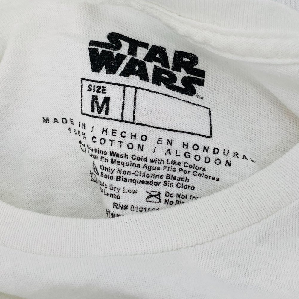 STAR WARS White Short Sleeve Top Mens Medium - Picture 8 of 9